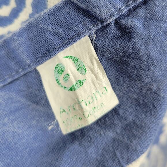 Archana Hanukkah Tablecloth 84" x 60" Blue White Cotton Rectangular Lightweight - Picture 2 of 13